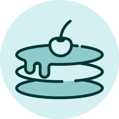 Sweet pancake, illustration, vector on a white background.