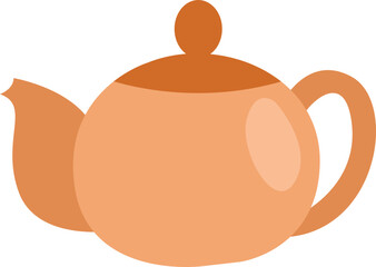 Round teapot, illustration, vector on a white background.