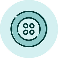 Textile button, illustration, vector on a white background.