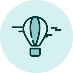 Traveling balloon, illustration, vector on a white background.