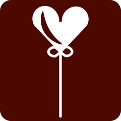 Valentine lolipop, illustration, vector on a white background.