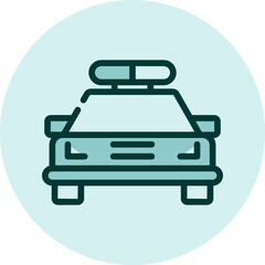 Police car, illustration, vector on a white background.