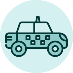 Taxi car, illustration, vector on a white background.