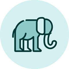 Wild elephant, illustration, vector on a white background.
