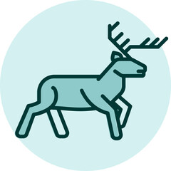 Wild deer, illustration, vector on a white background.