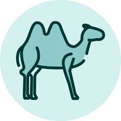 Wild desert camel, illustration, vector on a white background.
