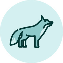 Fototapeta premium Wild fox, illustration, vector on a white background.