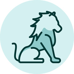 Wild lion, illustration, vector on a white background.