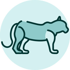 Wild tiger, illustration, vector on a white background.