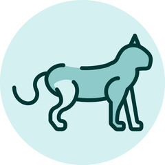 Wild cat, illustration, vector on a white background.