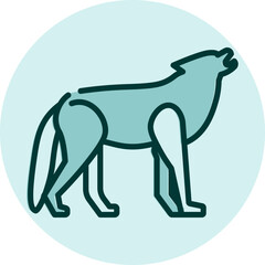 Wild wolf, illustration, vector on a white background.