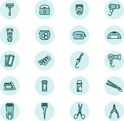 Beauty acessories, illustration, vector on a white background.