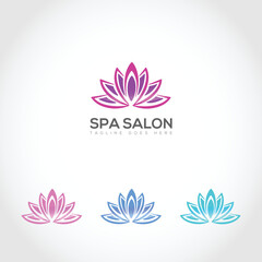 lotus flower Spa Salon Logo template design Free Vector 