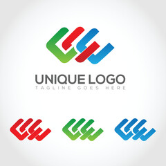 Unique Logo template design Free Vector 