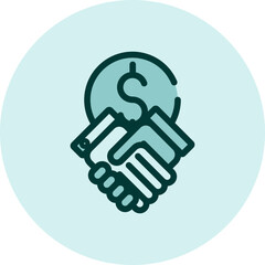 Business deal, illustration, vector on a white background.