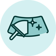 Car windshield cleaning, illustration, vector on a white background.