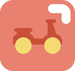 Delivery scooter, illustration, vector on a white background.