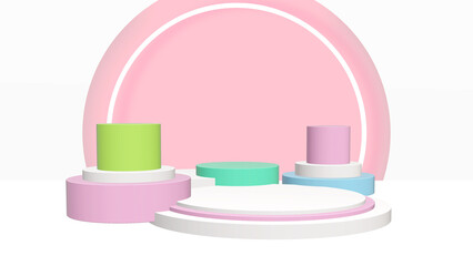 Abstract 3d podium products stand products display background. Minimal Style. Suitable for stand to show cosmetic products. 3D illustration