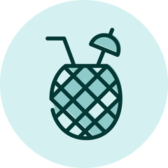 Pineapple juice, illustration, vector on a white background.
