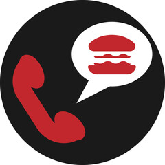 Hamburger delivery, illustration, vector on a white background.