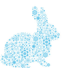 icons rabbit, symbol of the year, snowflakes new year,christmas, logotype