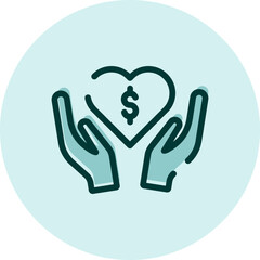 Financial car charity, illustration, vector on a white background.