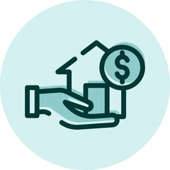 Financial mortgage, illustration, vector on a white background.