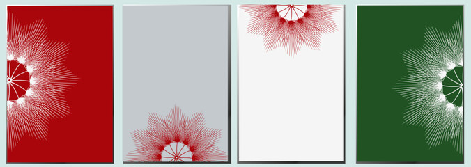 Obraz premium Winter style.Vector set of abstract creative backgrounds in minimal trendy style with space for text - design templates for social media stories also can be used for card, cover, invitation