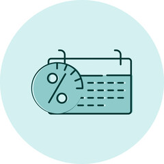 Banking calender, illustration, vector on a white background.