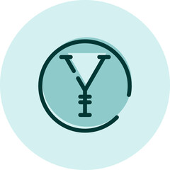 Financial yen, illustration, vector on a white background.