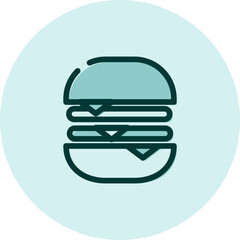 Fried burger, illustration, vector on a white background.