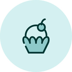 Sweet cupcake, illustration, vector on a white background.