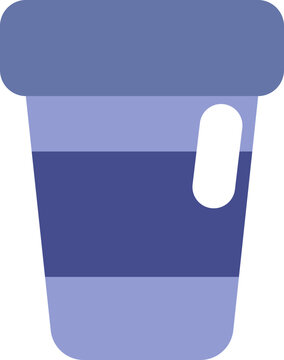 Blue Coffee Cup, Illustration, Vector On A White Background.