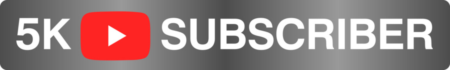 5k subscriber celebration red silver banner art vector illustration