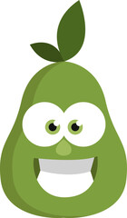 Pear with eyes, illustration, vector on a white background.