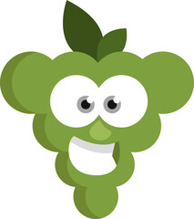 Grape with eyes, illustration, vector on a white background.