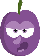 Purple plum, illustration, vector on a white background.