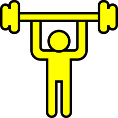 Gym weightlifter, illustration, vector on a white background.