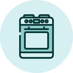 Fototapeta premium Household electronics oven, illustration, vector on a white background.
