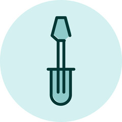 Screwdriver tool, illustration, vector on a white background.