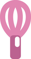 Pink kitchen whisk, illustration, vector on a white background.