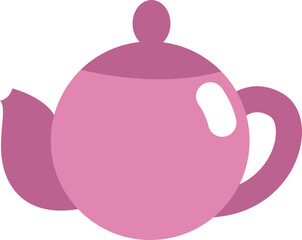 Pink teapot, illustration, vector on a white background.
