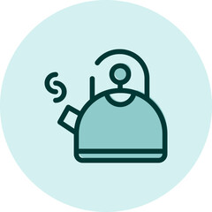 Kitchen water kettle, illustration, vector on a white background.