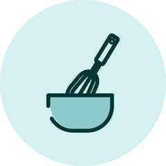 Kitchen whisk, illustration, vector on a white background.