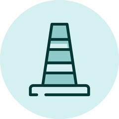 Traffic cone sign, illustration, vector on a white background.