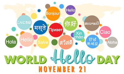 World hello day banner design © blueringmedia