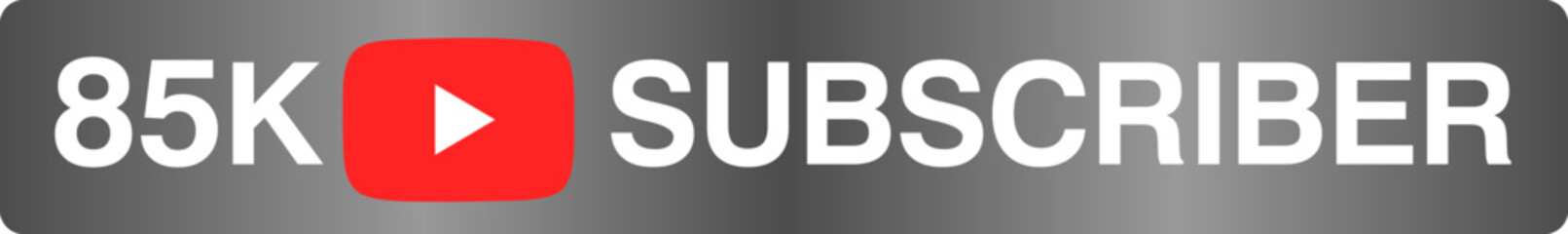 85k subscriber celebration red silver banner art vector illustration