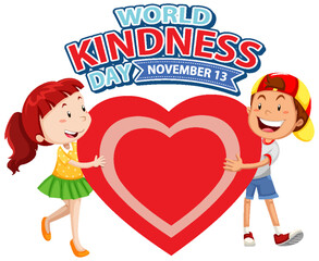 World kindness day with children cartoon character