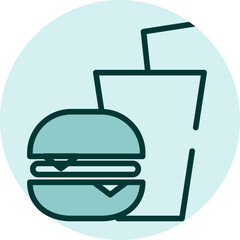 Fast food shop, illustration, vector on a white background.