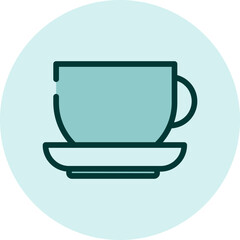 Coffee shop, illustration, vector on a white background.